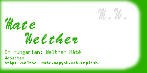 mate welther business card